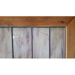 Multi Colored Stained Glass Window with Reclaimed Heart Pine Wood #GA4036