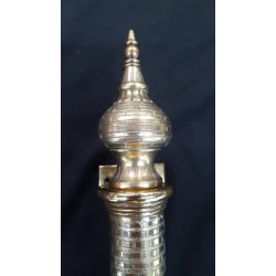 Set of 3 Huge Solid Brass Ornate Door Pulls with Top and Bottom Finials #GA712