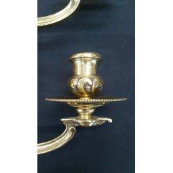 Pair of Solid Brass Ornate Swinging Candle Wall Sconces #GA717