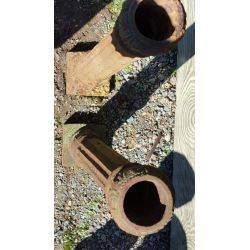Set of 2 Cast Iron Tall Narrow Leaf Collared Newel Posts #GA86
