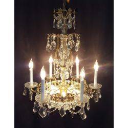 Ornate French Inspired 3 Tiered 12 Light Crystal Prism Chandelier 23" x 30" #GA4335