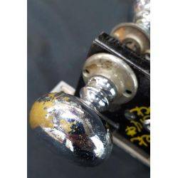 Jack & Jill Mortise Lock Set with Chrome Door Knobs Thumb Turn & Rosettes #GA4153