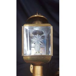 Pair of Brass Carriage Lantern Style Wall Sconces #GA1011