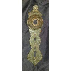Ornate Brass Eastlake Double Keyhole Backplate #GA266