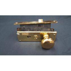 Mortise Lock Set with Solid Brass Doorknobs and Backplates #GA148