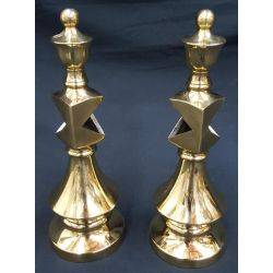 Pair of Solid Brass Ornate Towel Bar Bracket Holder Mounts #GA8