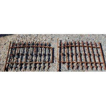 Set of 2 Arrow Point Arch Top Wrought Iron Window Grates #GA80