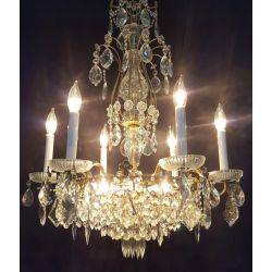 Ornate French Inspired 3 Tiered 12 Light Crystal Prism Chandelier 23" x 30" #GA4335