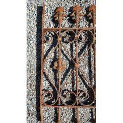 Set of 2 Royal Fan Top Art Nouveau Wrought Iron Window Grates #GA82