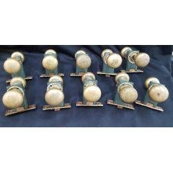 Set of 10 Mortise Locks with Brass Doorknobs & Rosettes #GA4138
