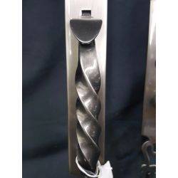 Pair of Narrow Ornate Silver Large Door Pull & Matching Back Plate #GA1024