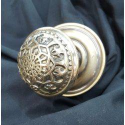 Ornate Solid Brass Door Knob Rosette & Thumb Turn #GA4222