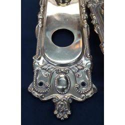 Pair of Brass Art Nouveau Front & Back Door Knob Plates #GA4214