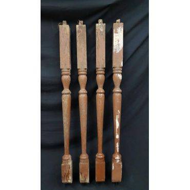 Set of 4 Tall Wooden Baluster Spindles #GA43