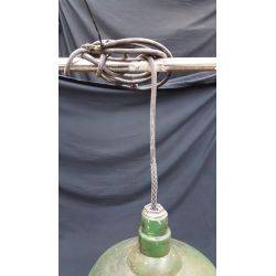 Green  & White Cased Industrial Light with Wire & Plug #GA75