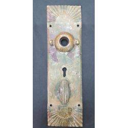 Art Deco Door Knob Back Plate With Keyhole Cover #GA4212