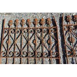 Set of 2 Royal Fan Top Art Nouveau Wrought Iron Window Grates #GA82