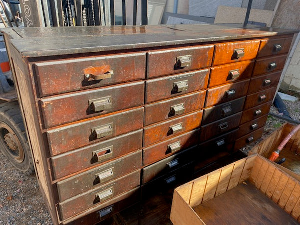 Restored 1930's 24 Drawer Cabinet from GE Light Factory in New Philadelphia Ohio #GA9119