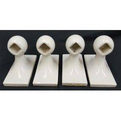 4 Piece White Porcelain Towel Bar Bracket Holder Mounts #2 #GA 2