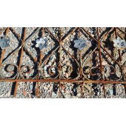 Set of 2 Scroll Design Center Flower Wrought Iron Window Grates #GA 81