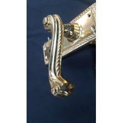 Set of 5 Solid Brass Swivel Door Handles and Backplates #GA1056