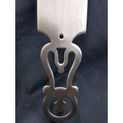 Pair of Narrow Ornate Silver Large Door Pull & Matching Back Plate #GA1024