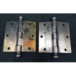 Pair of Chrome Plated Brass Door Hinges 3 1/2" x 3" #GA157