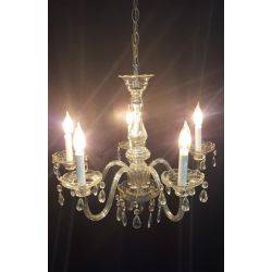 5 Light Crystal Chandelier with Faceted Prisms #GA508