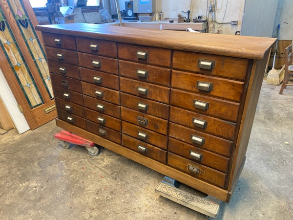 Restored 1930's 24 Drawer Cabinet from GE Light Factory in New Philadelphia Ohio #GA9119