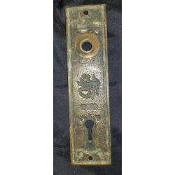 Solid Brass Asian Designed Door Knob Backplate #GA264