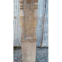 Ornate Eastlake Inspired Tall Wooden Oak Newel Post #GA89