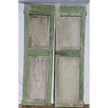 Pair of Late 1700's Solid Wood Raised Panel Shutters #GA199