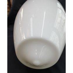 Large White Glass Schoolhouse Ceiling Fixture with Brass Trim #GA4255