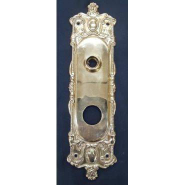 Pair of Brass Art Nouveau Front & Back Door Knob Plates #GA4214