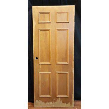 Solid Wood 6 Vertical Panel Fire Rated Door #GA848