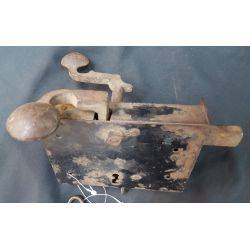 Primitive Cast Iron Rim Lock with Key #GA4168