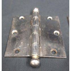 Pair of Chrome Plated Brass Door Hinges 3 1/2" x 3" #GA157