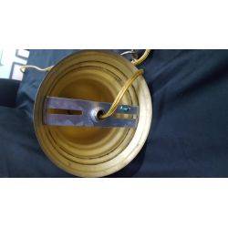 Large White Glass Schoolhouse Ceiling Fixture with Brass Trim #GA4255
