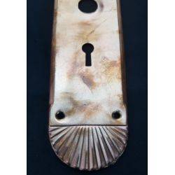 Art Deco Red Brass Door Knob Back Plate #GA4208