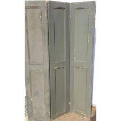 Pair of Wide Wooden Tri-Fold Paneled Shutters #GA196