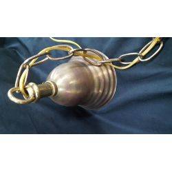 Large White Glass Schoolhouse Ceiling Fixture with Brass Trim #GA4255