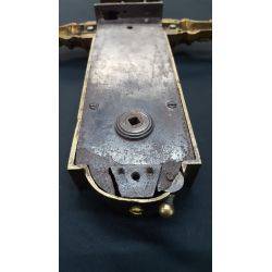 Rare 1800s Ornate Solid Brass Griffin Design Double Door Rim Lock Set with Keys #GA1060