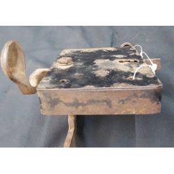 Primitive Cast Iron Rim Lock with Key #GA4168