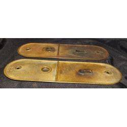 Pair of Oval Brass Doorknob Backplates #GA279