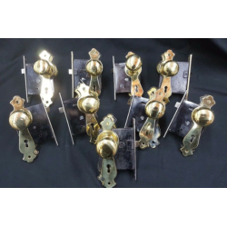 9 Antique Solid Brass Whole House Mortise Lock Sets #GA1003