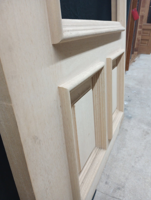 Arched Top 3/4 View Raised Panel Exterior Door Frame 36" by 78" #GA-S03