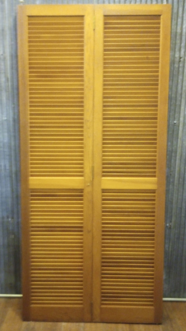 Pair of Wooden & Hinged Pantry or Closet Shutters 35 1/2" x 78" #GA-S018
