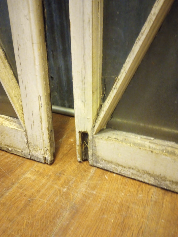 Pair of Diamond Paned Windows in Wood Frame 24 1/4" x 71 1/2" #GA-S022