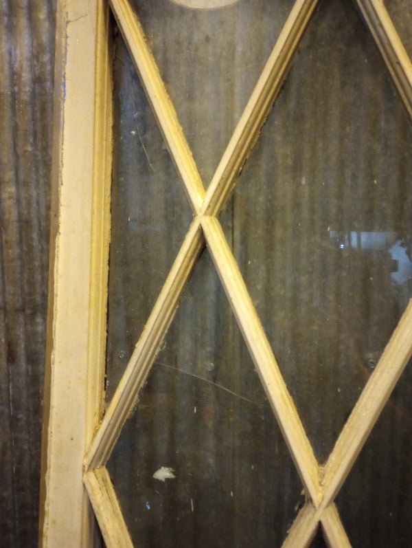 Pair of Diamond Paned Windows in Wood Frame 24 1/4" x 71 1/2" #GA-S022