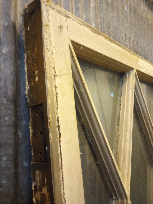 Pair of Diamond Paned Windows in Wood Frame 24 1/4" x 71 1/2" #GA-S022